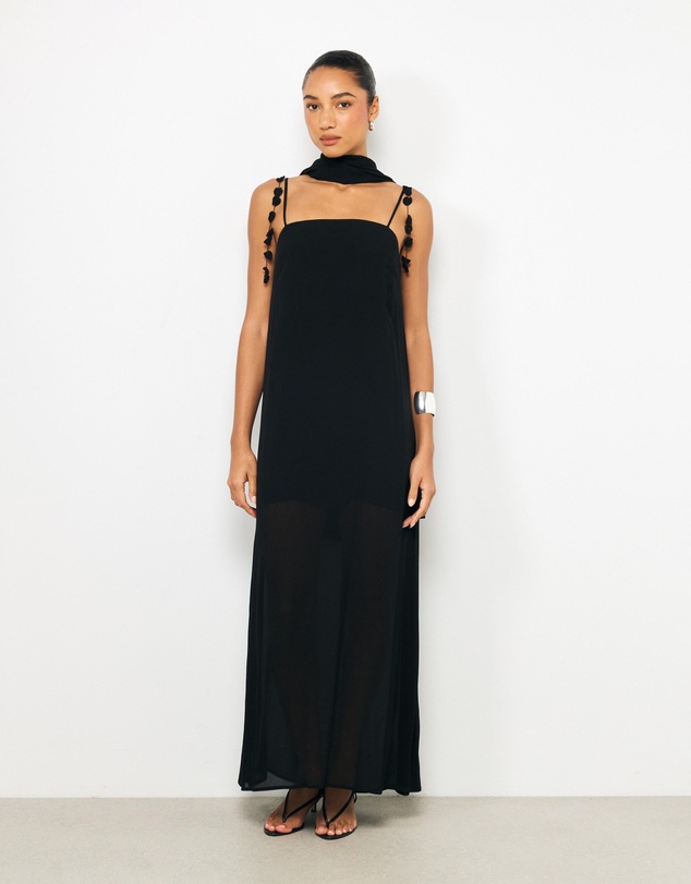 AERE - Ilaria Floral Scarf Maxi Dress
