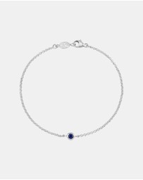 Dower & Hall - Women's Single Blue Sapphire Dewdrop Chain Bracelet In Sterling Silver