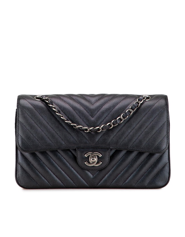 Pre-Loved by Azura Reborn - Pre-Loved Medium Classic Chevron Caviar Double Flap