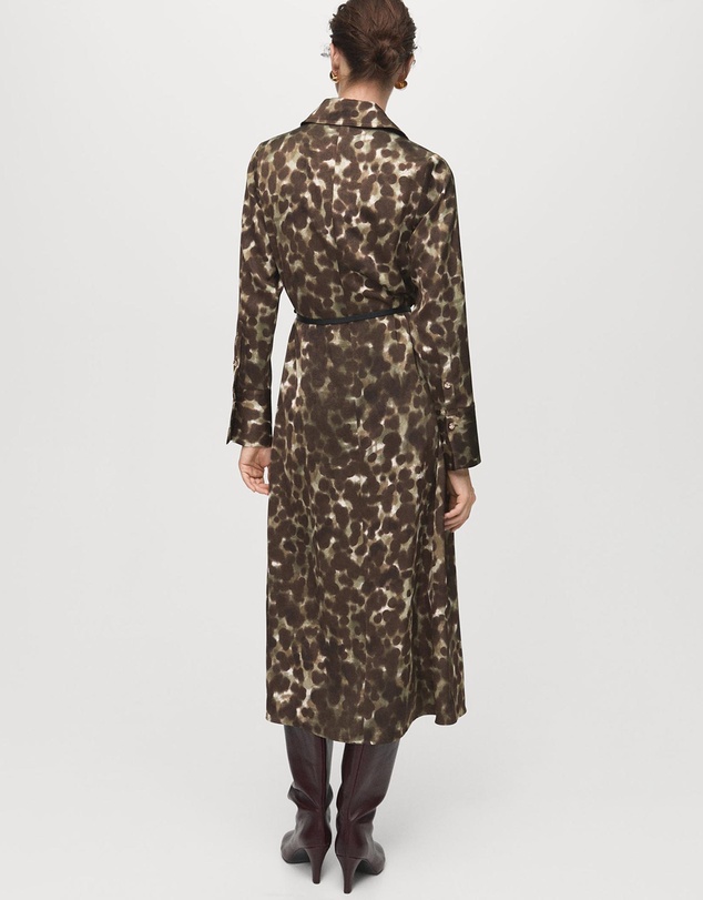 M.N.G - Printed Shirt Dress With Belt