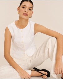 AERE - Linen Button Through Vest