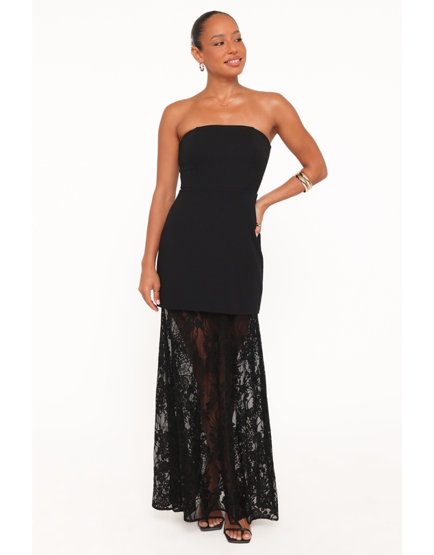 Petal & Pup - Wiley Strapless Lace Maxi Dress - Black