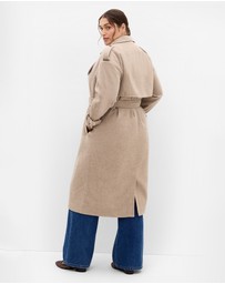 City Chic - Plus size Nadia Trench - caramel