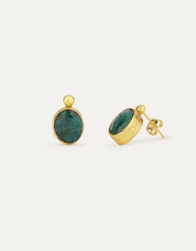 Ottoman Hands - Siena Emerald Stud Earrings