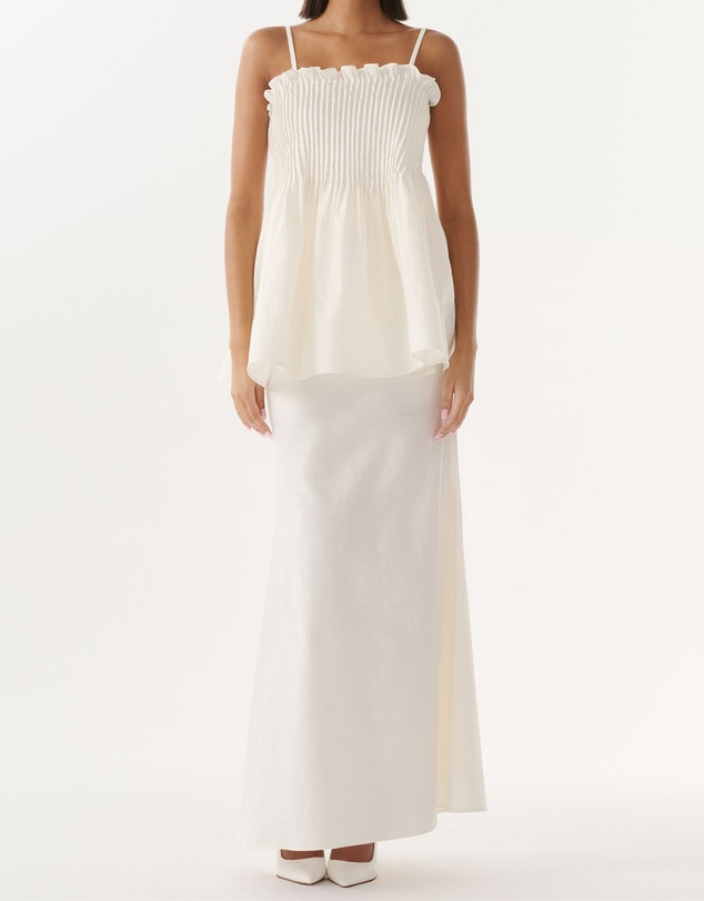 JUSTIN TONG - Ivory Linen Top
