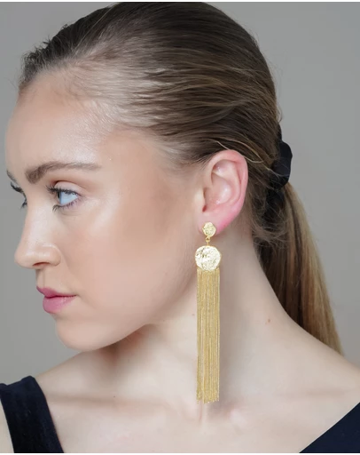 Meshca - Gold Chandelier Earrings