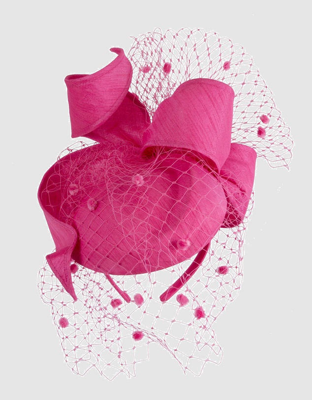 Max Alexander - Fuchsia Pillbox with Veil Fascinator