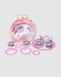 Pink Poppy - Unicorn Dreamer 15 Piece Tin Tea Set In Carry Case