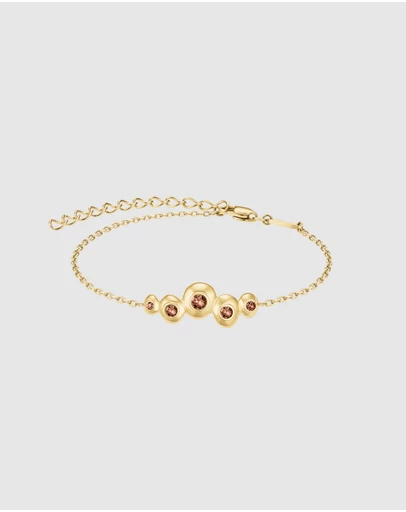 Rosefield - Mocha Crystal Gold-Tone Bracelet