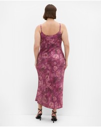 City Chic - Sadie Lace Print Slip Dress