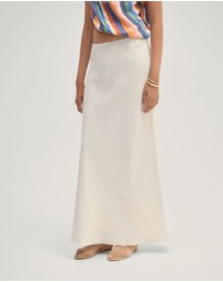 Oxford - Kacie Linen Bias Skirt