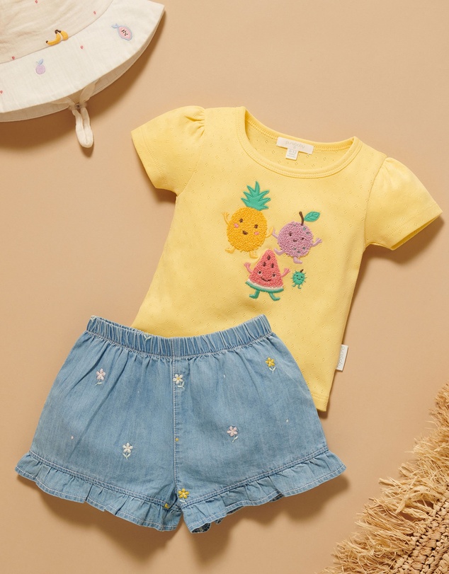 Purebaby - Pointelle Tee -Kids-Babies