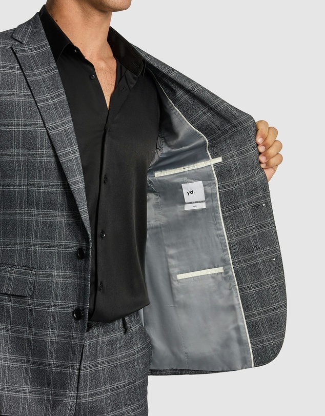 yd. - Cassius Slim Fit Check Suit Jacket