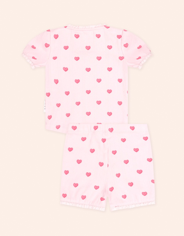 Huxbaby - I Heart You Pointelle Puff Sleeve Pyjamas - Babies-Teens
