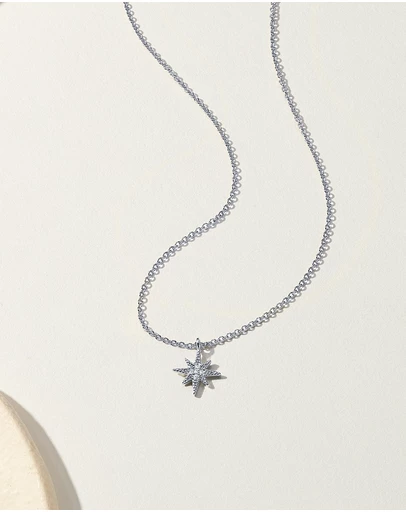 Mestige - Starlight Shimmer Necklace - Silver Plated