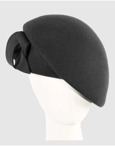 Max Alexander - Winter Black Felt Beret Hat