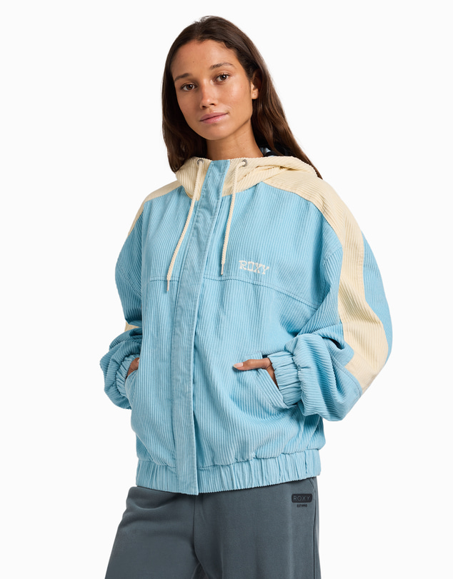 Roxy - Womens Duo Cord Zip Up Hoodie Jacket