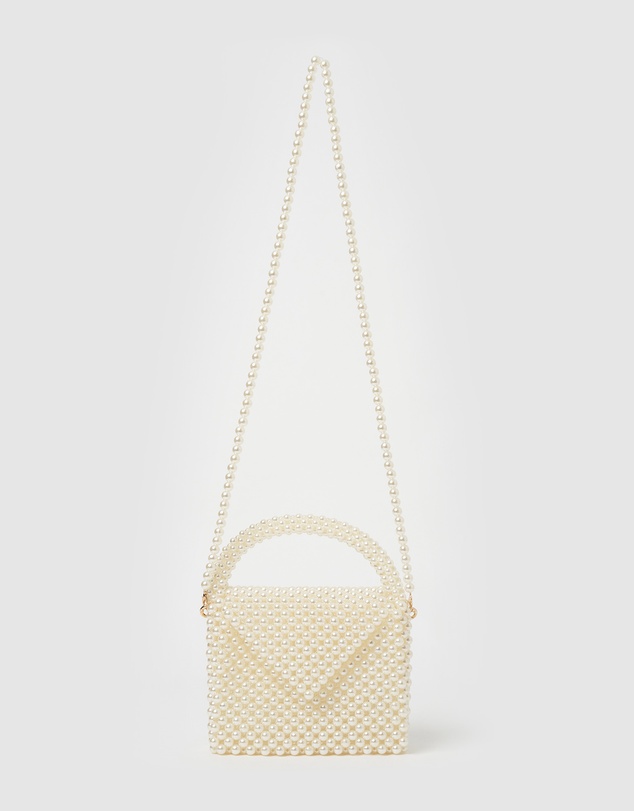 Izoa - Tiffany Pearl Handbag White