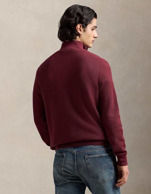 Polo Ralph Lauren - Mesh-Knit Cotton Quarter-Zip Sweater