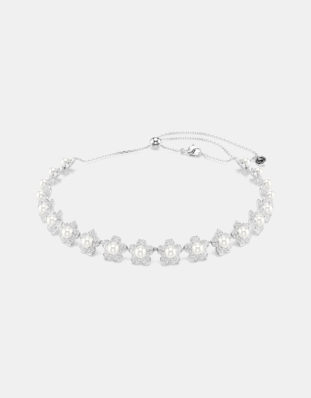 Swarovski - Ariana Grande X Swarovski Choker, Crystal Pearl, Round Cut, White, Rhodium Plated
