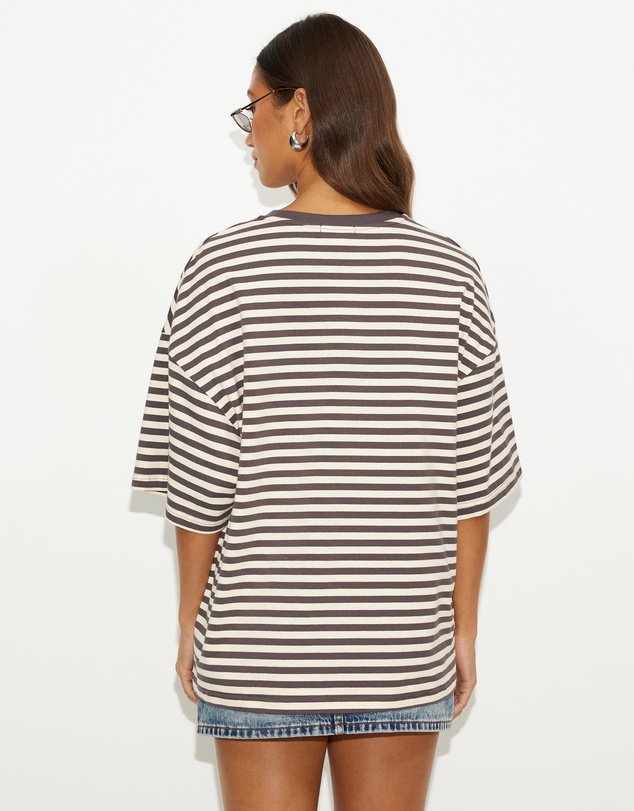 Dazie - Nostalgia Stripe Oversized Boyfriend Tee