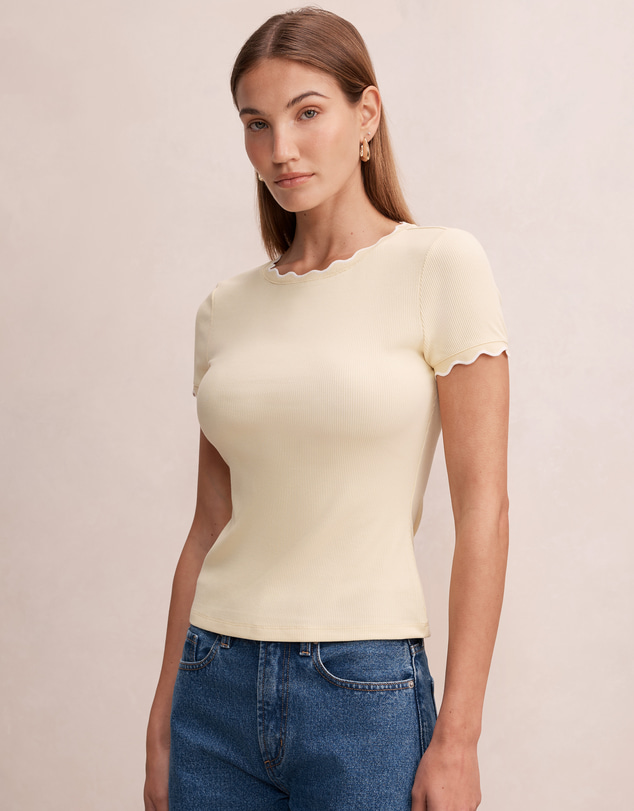 Forever New - Rebecca Scallop Trim T-shirt