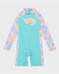 Roxy - Girls 2 to 7 Tropical Square One Piece Rash Vest