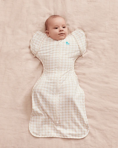 Love to Dream - Swaddle Up™ Transition Bag 1.0 TOG Stretch Cotton Houndstooth Tan