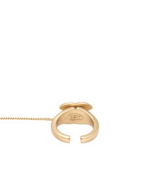 Pre-Loved by Azura Reborn - Pre-Loved CC Gold Plated Rhinestone Logo Cuff Bracelet and Ring Set