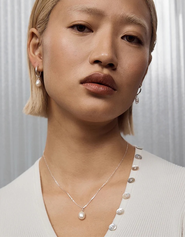 SAINT VALENTINE - Keshi Pearl Necklace - Silver