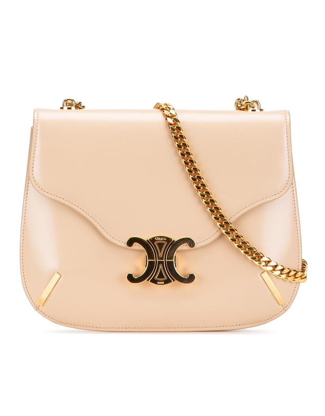 Pre-Loved by Azura Reborn - Pre-Loved Teen Shiny Calfskin Triomphe Besace Clea Chain Crossbody