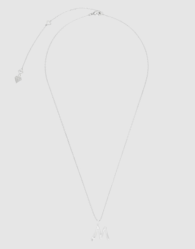 Wanderlust + Co - Alphabet Bubble Silver Necklace - Letter M