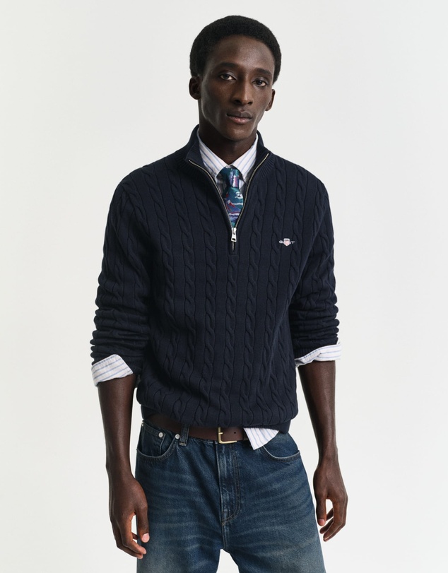 Gant - Cotton Cable Half-Zip Knit