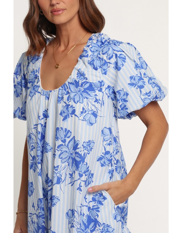 Petal & Pup - Bertine Mini Dress - Paisley Blue Stripe