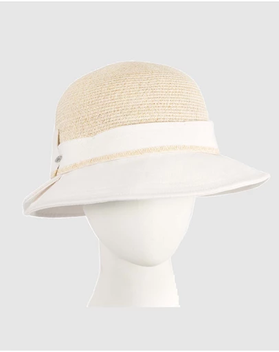 Max Alexander - Straw White Summer Beach Sun Hat