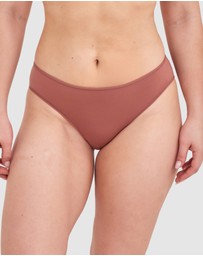 Bras N Things - NKD High Leg Brazilian Knicker - Mocha