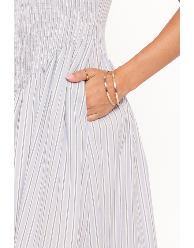 Petal & Pup - Tony Maxi Dress - Brown/Blue Stripe