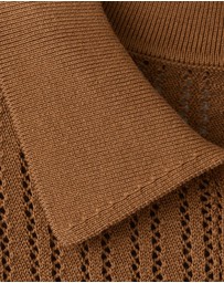 M.N.G - Openwork Knitted Polo-Neck Sweater