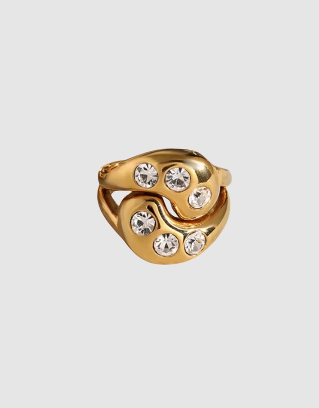 Chuchka - Kesher Ring 3 stone Gold