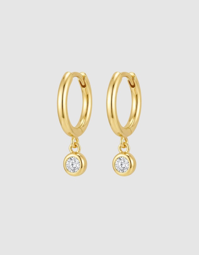 HOUSE OF SLANI - Dainty Maliyah Charm Huggie Hoops