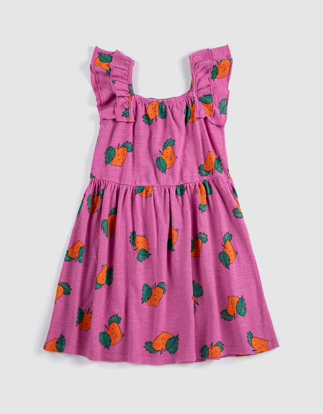Bobo Choses - Tangerine All Over Ruffled Dress - Babies-Teens