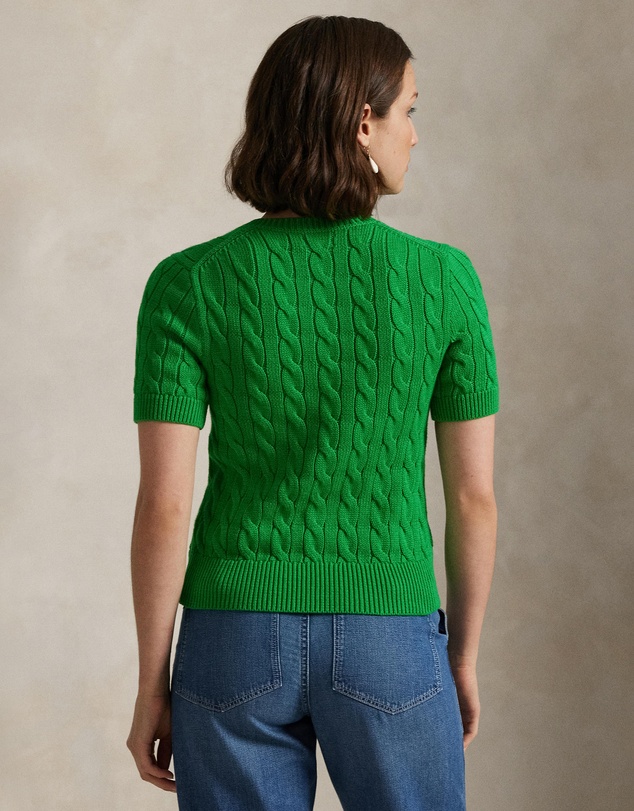 Polo Ralph Lauren - Cable-Knit Cotton Short-Sleeve Cardigan - ICONIC EXCLUSIVE