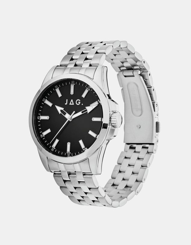 Jag - Ethan Mens Black Dial 41mm Silver Watch