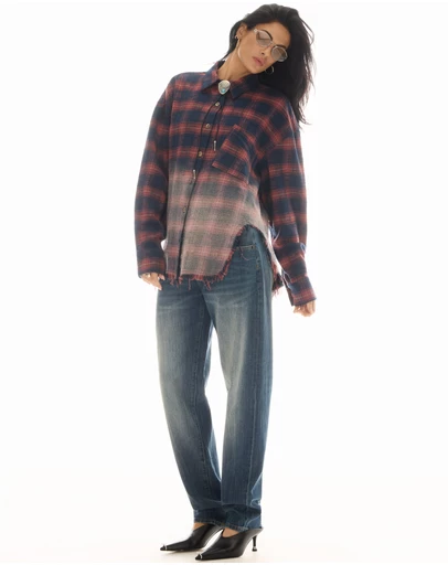 THE TALES - Cutaway Bleached Flannel Shirt