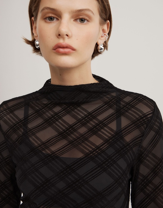 Witchery - Flocked Mesh Top
