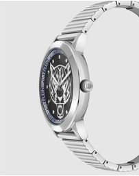 Plein Sport - PLEIN IRON TIGER 44mm White Silver dial and Silver-tone bracelet