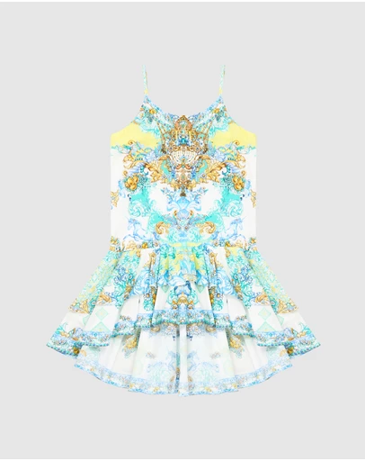 Camilla - Layered High Low Dress with Drop Waist - Kids-Teens