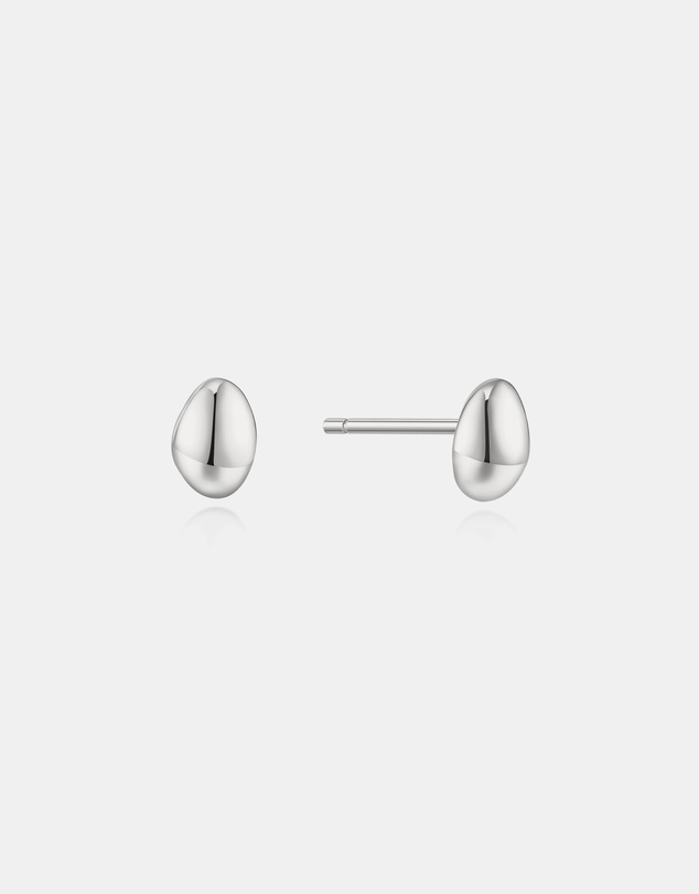 Ania Haie - Silver Organic Dome Pebble Stud Earrings