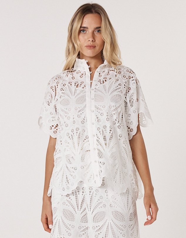 Fate + Becker - Elara Broderie Blouse