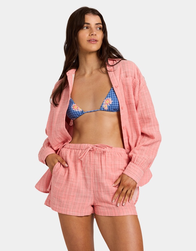Billabong - Womens Wanderer Stripe Elastic Waist Shorts